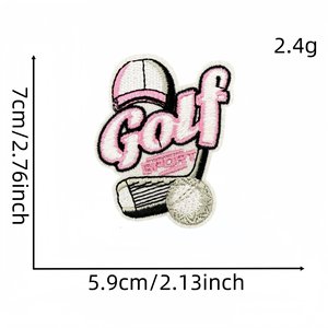 Vente flash : Patchs brodés à l'ordinateur, série rose, à repasser, sur le thème du golf, pour les clubs <span class=keywords><strong>de</strong></span> golf - Product Image 5
