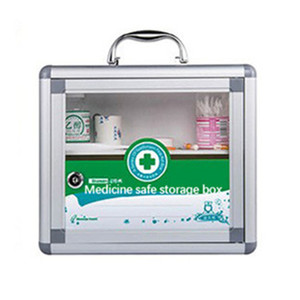 ארון אחסון קיר רב שכבתי מאלומיניום Glosen B014, ארון תרופות ביתי, עם ידית ומנעול - Product Image 1