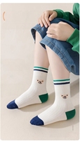 Calcetines Deportivos a Rayas para Niños, de Algodón, Sin Costuras, Resistentes al Olor, Anti-Pilling, Absorbentes del Sudor, de Media Pantorrilla, para Estudiantes