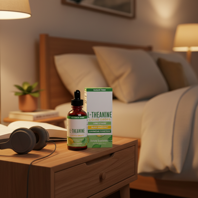 OEM ODM L-Theanine Drops for Better Sleep and Stress Response Support Natural Mood Booster Liquid Supplement Alcohol-Free