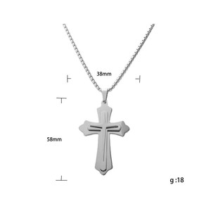 Stainless Steel <b>Cross</b> Pendant Necklace Men's Geometric Design Gift Jewelry 12064 - Product Image 4