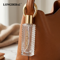 Nouveau design – Flacons de parfum portables en verre à sertir, petits formats 5ml, 10ml, 20ml, 30ml – Bouteille de parfum carrée vide avec porte-clés