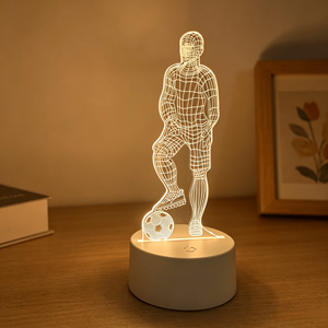Football Player Style for Soccerfeaturing 3D Acrylic Panel Indoor LED Night <b>Light</b>, Suitable for Bedroom Decoration - Product Image 1