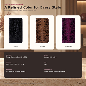Étui portefeuille en cuir véritable pour <span class=keywords><strong>iPhone</strong></span> 18 17 16 15 14 13 12 Pro Max Plus avec porte-cartes magnétique et protection RFID - Product Image 5