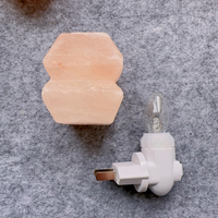 Lampe murale en sel rose de l'Himalaya écologique, ampoules à incandescence haute puissance, veilleuse, prise US/EU, mini, faite à la main, motif fleur d'ange d'amour