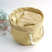 Sac de rangement en jute imperméable pour vêtements en chanvre, avec cordon de serrage, vente en gros d'usine