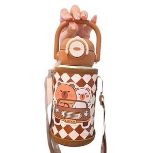 Happy Rabbit Stainless Steel Thermos <b>Water</b> <b>Bottle</b> 316 <b>With</b> <b>Straw</b> For Kids Travel Portable Cartoon Design - Product Image 3