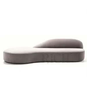 Velvet Modern Lounge Suite Sofa Comfortable Armless Curved Sofas For Sale Mid Century Designer Italian Curved Sofas