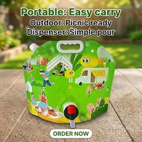 Sac à eau pliable sans BPA de 5 L, conteneur d'eau en plastique de qualité alimentaire avec poignée pour le camping en plein air et la randonnée
