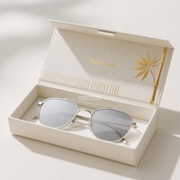 Emballage cadeau en carton magnétique d'usine de flexographie, estampage à chaud dorée, boîte cadeau pour lunettes avec logo personnalisé