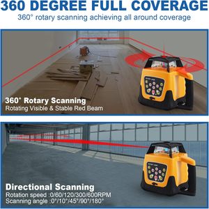 Iglobalbuy Kit de Sistema de Nivelación Automática, Trípode de Topografía con Barra de Aluminio (16.4 pies), Modelo Automático con Haz Rojo CN - Product Image 6