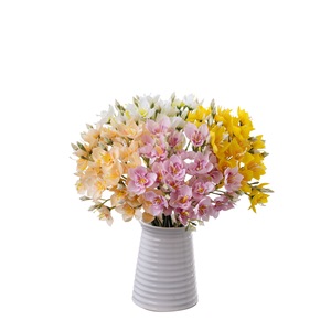 CallaFloral Ramo de Flores Artificiales Rosa y Amarillo, Tela de Tejido Pan, Decoración para Interiores del Hogar, Arreglo para Bodas - Product Image 5