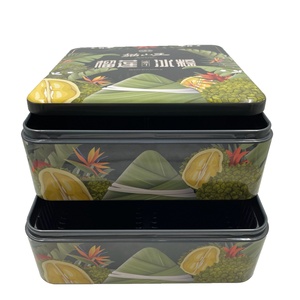 Boîte en étain carrée à deux couches personnalisée, emballage recyclable en métal pour cadeaux et artisanat - Product Image 3