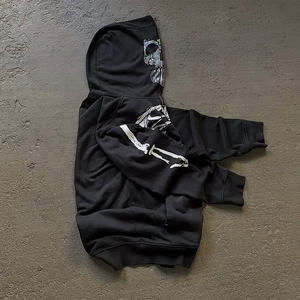 Venta al por mayor de alta verde de camuflaje cremallera sudaderas con capucha de tamaño más alto de gran tamaño Streetwear Estilos Logo Imprimir OEM - Product Image 3