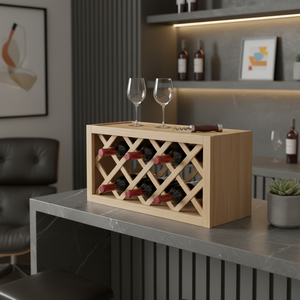 Portabottiglie rettangolare in legno Sunique, moderno, minimalista, resistente, per conservare il vino, per uso domestico e da bar. - Product Image 3
