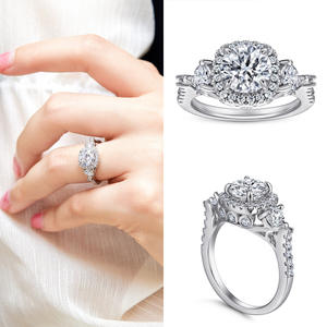 Fashion Simple Jewelry <b>Set</b> Fine Jewelry Diamonds Halo S925 Sterling <b>Silver</b> Classic Jewelry <b>Set</b> - Product Image 5