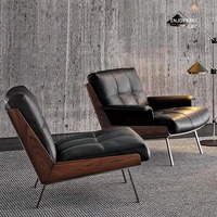 Fauteuil inclinable à bascule moderne en cuir avec structure en acier inoxydable pour salon, chambre, bureau à domicile, villa, loisirs
