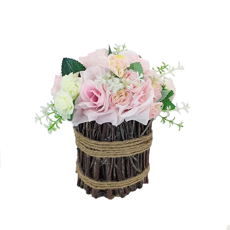 Toptan yeni tasarım düğün çiçek kapalı gerçek dokunmatik ipek renkli güller yapay çiçekler rustik dekor