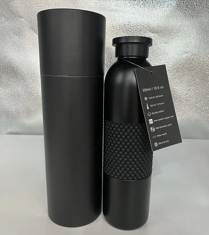 BPA ücretsiz yalıtımlı su şişesi paslanmaz çelik çift duvar vakum termos kapaklı ve kollu