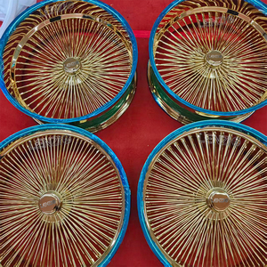 Factory Popular <b>Wheels</b> 13 Inch 24 Inch Spoke <b>Wheels</b> Spoke <b>Wheels</b> 5x120.65 All gold Wire <b>Wheel</b> - Product Image 6