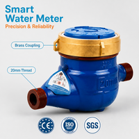 Medidor de Agua Mecánico de Precisión, Cuerpo de Hierro Fundido Duradero, Cubierta de Latón, Medidor de Flujo de Líquido de Múltiples Jets con Dial Seco