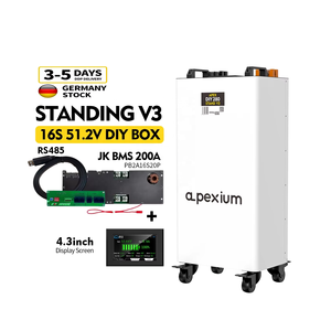 กล่อง DIY ของยุโรปเครื่องตัดไฟฟ้ากระแสตรงแบบ M8เครื่อง Lifepo4 V19 15kwh BMS 16S 48V 51.2V <span class=keywords><strong>EVE</strong></span> Mb31ชุด314ah แบบทำมือ V3กล่องเคลื่อนย้ายได้สีดำ - Product Image 6