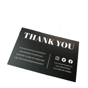 Tarjetas de Agradecimiento Negras de Alta Gama para Empaquetado Personalizado, Impresión Offset de Lujo, Cartulina Personalizable para Pequeñas Empresas - Product Image 3