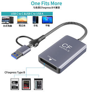 CFexpress Tipo B SD de Alta Velocidade 10Gbps USB3.2Gen2 Memory <span class=keywords><strong>Card</strong></span> <span class=keywords><strong>Reader</strong></span> Instalação Externa para Câmera <span class=keywords><strong>DSLR</strong></span> - Product Image 6