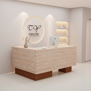 Comptoir de réception moderne blanc, console de caisse vernie pour salle d'exposition d'entreprise, magasin de détail - Product Image 4