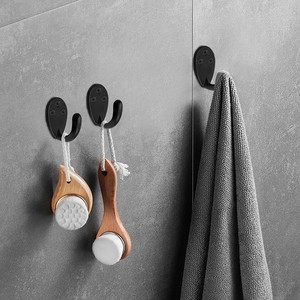 Haidibos Zinc Alloy <b>Wall</b> <b>Hook</b> Black Single <b>Hook</b> <b>For</b> Door Coat Rack Simple Style Durable Installation - Product Image 2