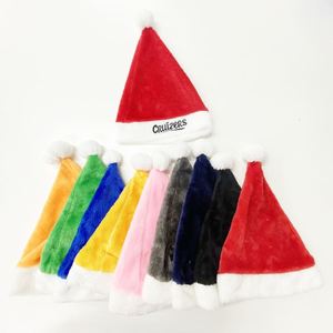 หมวกปาร์ตี้ขนกำมะหยี่สีแดงขาวขายดีที่สุด สำหรับงานเฉลิมฉลองเต้นรำ หมวกซานต้า - Product Image 4