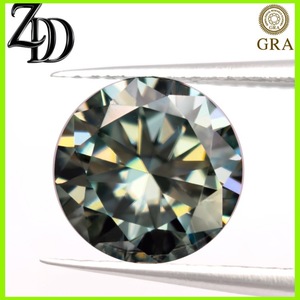 Light Green Round Moissanite Loose Stone Synthetic Lab Created For Jewelry Making GRA Certified - Product Image 5