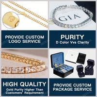 IGI certificado 18K oro laboratorio cultivado diamante tenis pulsera cadena hombres mujeres laboratorio creado diamante ajustable tenis collar