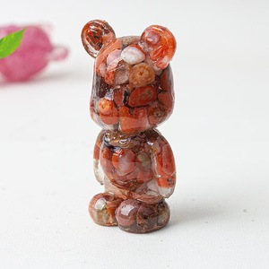 Statuette d'ours en résine époxy avec gravier de cristal d'améthyste naturelle, pour la guérison spirituelle - Product Image 6