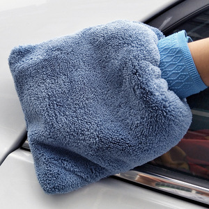 Guante de limpieza para lavado de autos de microfibra coral gruesa, absorbente y resistente a la pintura, para detallado automotriz. - Product Image 2