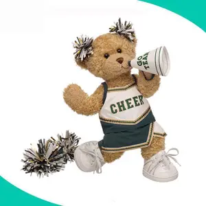 Cheap Wholesale soft stuffed custom cute plush bear toy cheerleader teddy bear