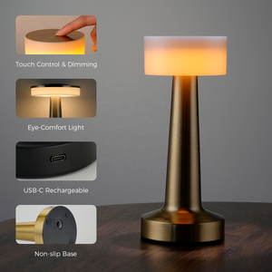 Lampade da Tavolo LED Ricaricabili USB a Forma di Manubrio, Illuminazione Decorativa di Lusso Senza Fili in Stile Nordico per Camera da Letto - Product Image 3