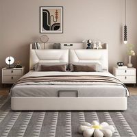 Lit de rangement moderne pour adolescents, ensemble de chambre à coucher de luxe au design contemporain avec rangement