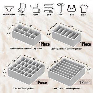 Boîtes de rangement pliables pour chaussettes, sous-vêtements, soutien-gorge, organiseur de tiroirs pour vêtements - Product Image 2