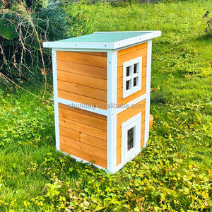 SDCH008-Yellow yeni bak ahşap kedi evi kafes popüler satış öğesi kedi kule evi - Product Image 2