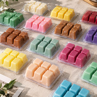 Vente directe d'usine Cube de cire de soja d'aromathérapie Chauffe-bougies parfumées et fond de cire en vrac Boîtes en PVC Cubes en vrac