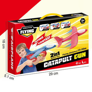 Paquete de 2 uds. De avión con luz LED, Avión de espuma para lanzar, 2 modos de vuelo, avión planeador, pistola, juguete volador para niños - Product Image 2