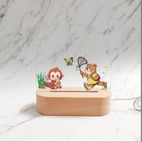 Lampe de nuit LED USB en bois, design minimaliste créatif, intensité réglable, pour chambre d'enfant, décoration de chambre, cadeau