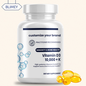 Suplemen Kesehatan Kapsul Softgel <span class=keywords><strong>Vitamin</strong></span> D3 K2 400mg & 10000IU untuk Dewasa Kemasan Logo Kustom - Product Image 1