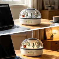 Humidificateur ultra-silencieux alimenté par USB, paysage miniature de verdure enneigée, diffuseur d'aromathérapie automatique pour la maison, la chambre à coucher, le bureau