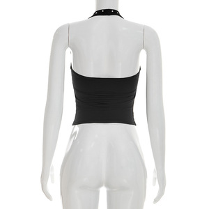 Viviblook C26TP063 Blusa Casual de Verano para Mujer, Top Halter sin Mangas, Chaleco Corto para Damas - Product Image 6