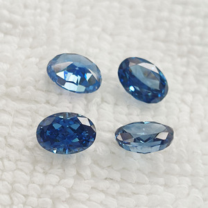 Piedra de circonia cúbica sintética ovalada azul real/verde, corte hielo triturado, 5x7 mm, para la fabricación de joyas. - Product Image 6