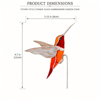 Attrape-soleil en verre teinté Art déco moderne fait main, en forme d'oiseau colibri, ornement suspendu pour plantes, cadeau pour la fête des mères