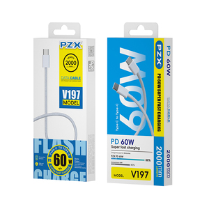 สายชาร์จ PZX V197 2 เมตร แบบ Type C to Type C สำหรับ <span class=keywords><strong>iPhone</strong></span> รองรับการชาร์จเร็ว 60w และถ่ายโอนข้อมูล - Product Image 1