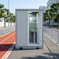 Cabina WC Mobile Monoblocco Oversize Smontabile per Esterni, Servizi Igienici Temporanei Pubblici, Unità Sanitaria Portatile per Cantieri Edili